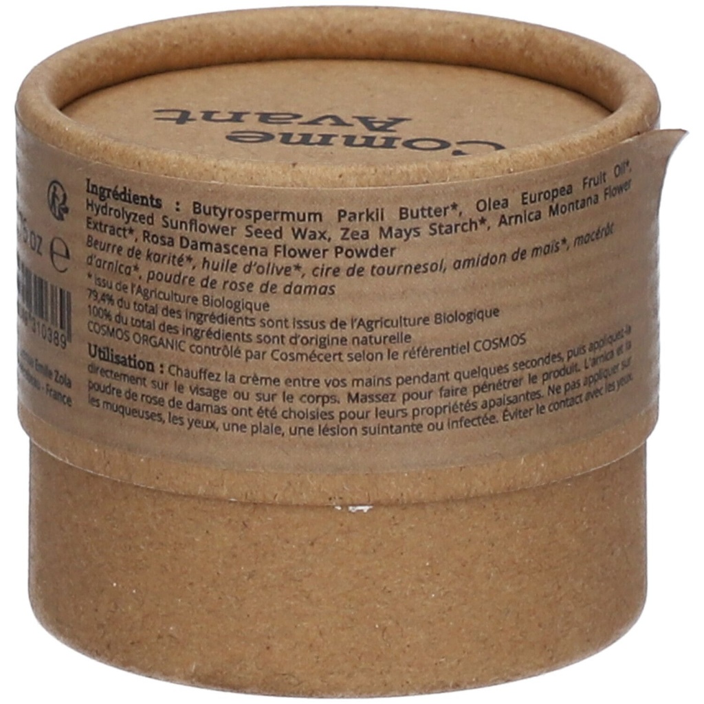 Crème solide au beurre de karité (arnica et rose)