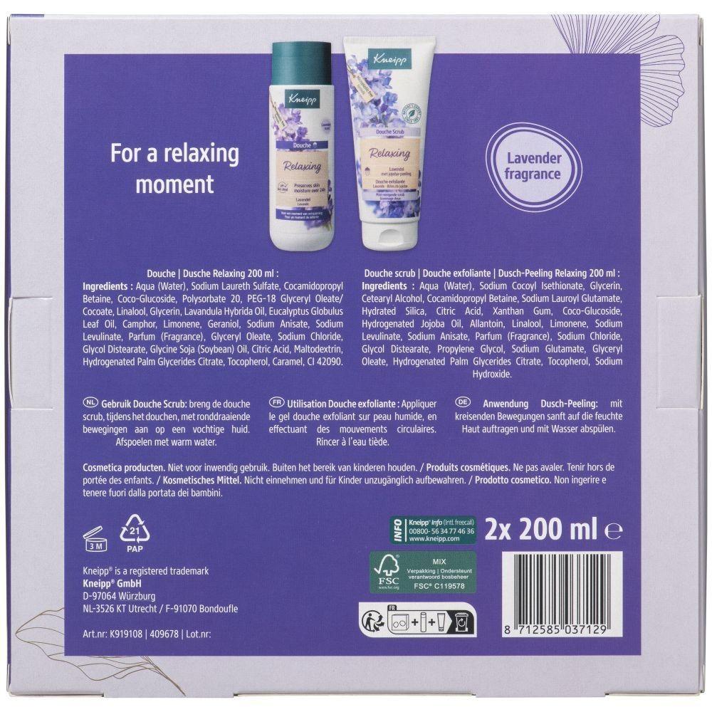 Kneip Coffret cadeau douche relaxing favourites