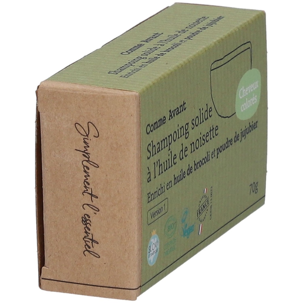 Shampoing solide à l'huile de brocolis (cheveux bouclés) - 70 g - Comme Avant