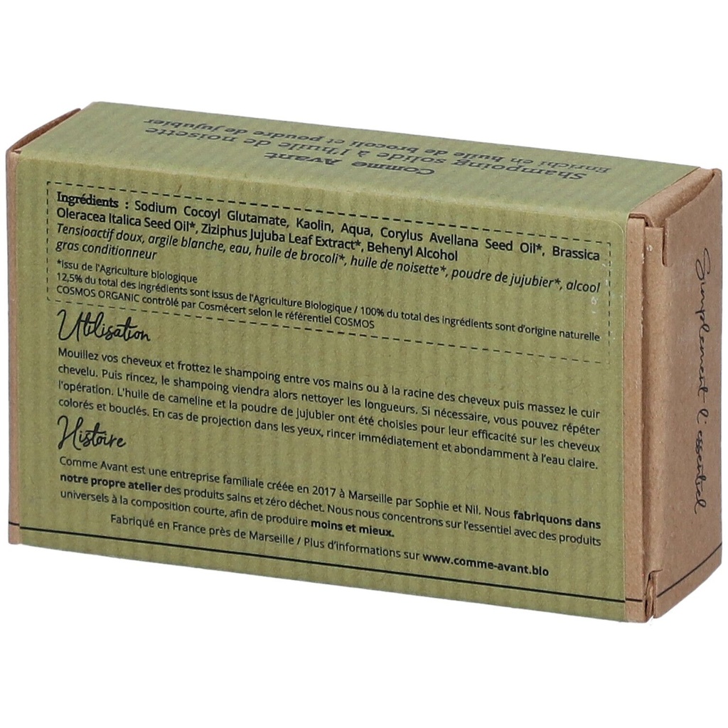 Shampoing solide à l'huile de brocolis (cheveux bouclés) - 70 g - Comme Avant