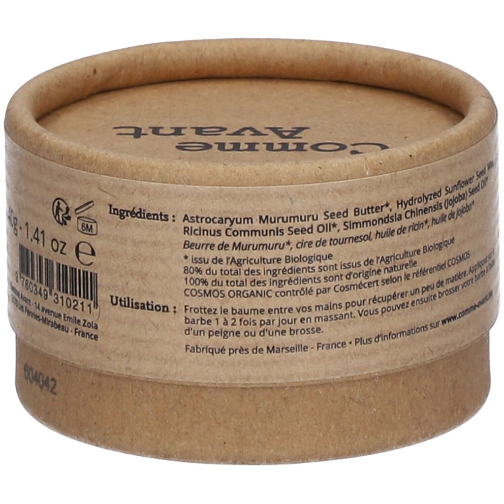 Baume à barbe à l'huile de ricin - 40 g - Comme Avant