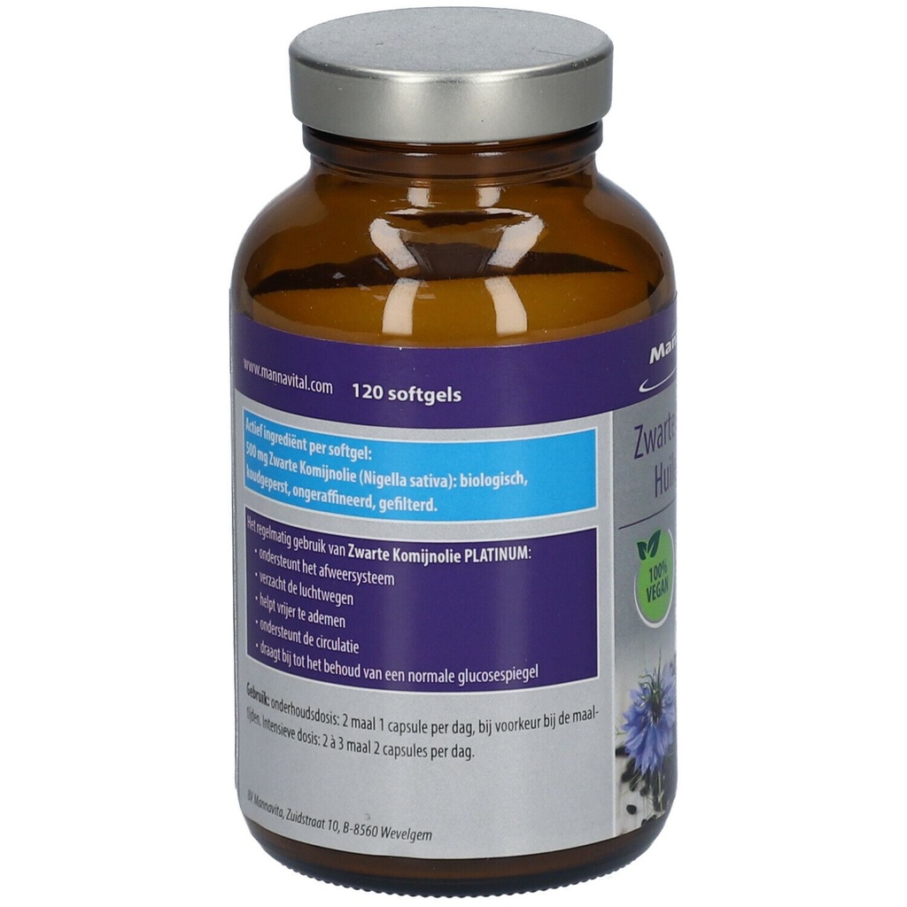 Mannavital Huile De Nigelle Platinum Vegan