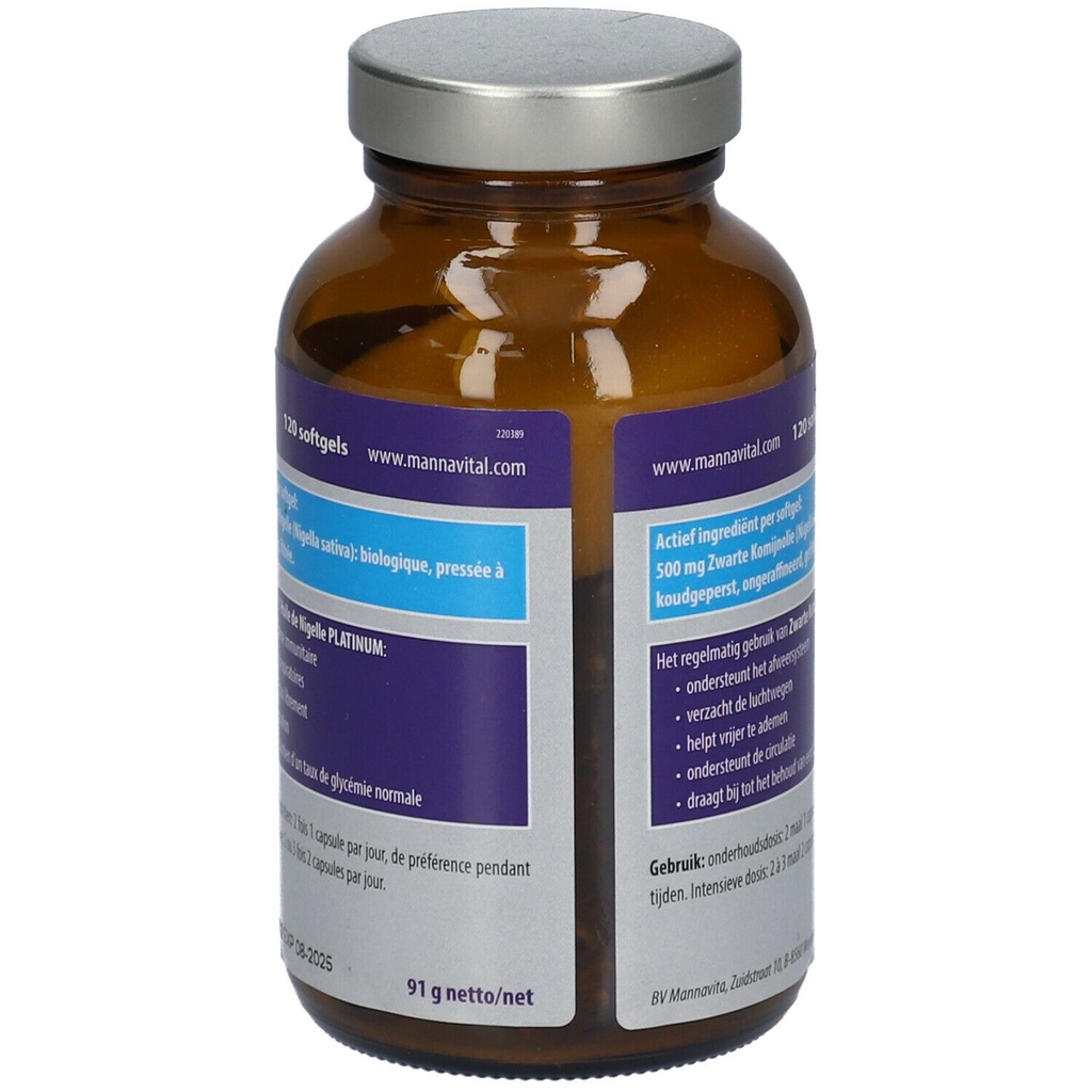 Mannavital Huile De Nigelle Platinum Vegan