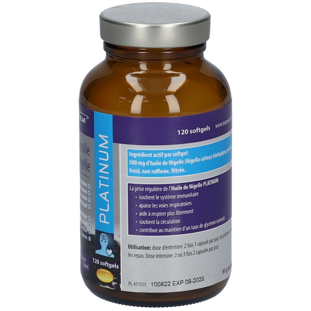 Mannavital Huile De Nigelle Platinum Vegan