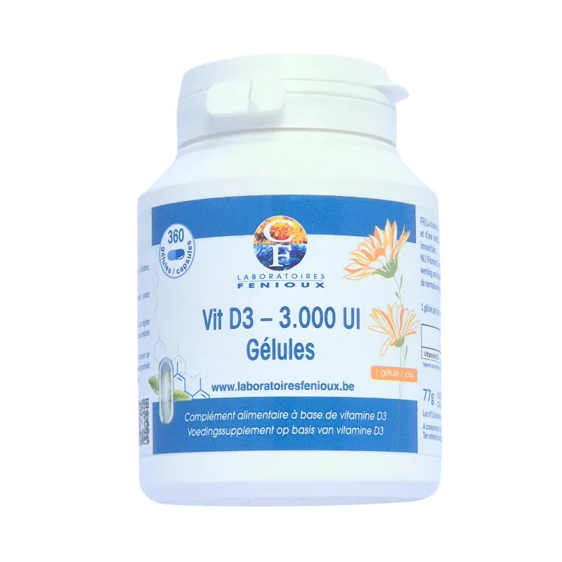 Vitamine D3 3000UI - 360 Softgélules