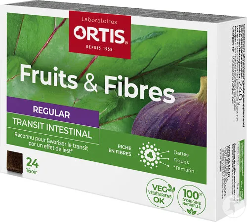 Fruits et fibres regular 24 cubes à mâcher