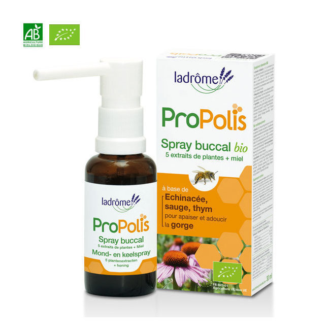Spray buccal Propolis & Plantes BIO 30 ml – Ladrôme – Gorge & confort