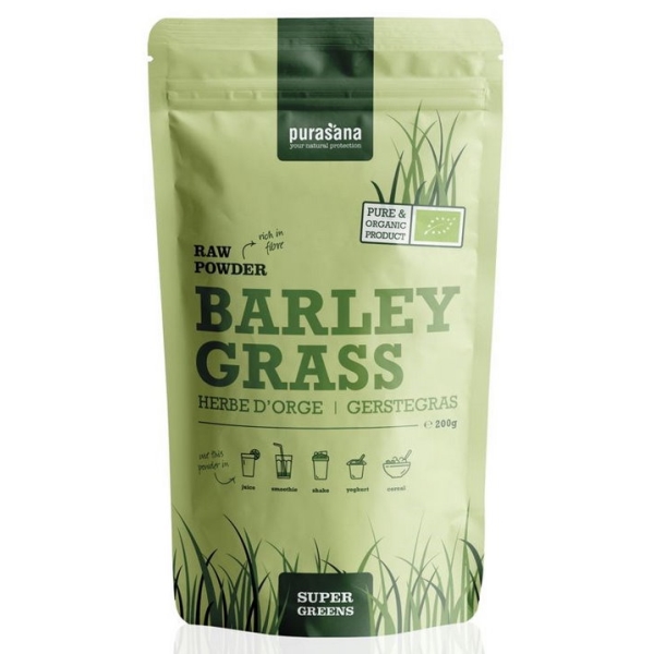 Herbe d'orge poudre barley grass - 200 g - Purasana
