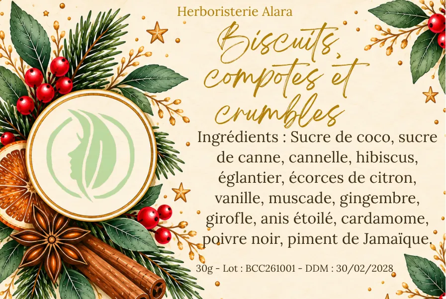 Epices pour biscuits et crumble vrac