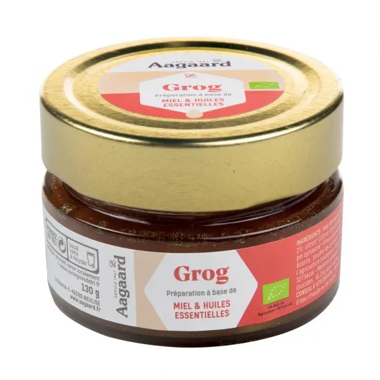 Grog au miel de montagne bio et aux huiles essentielles - 130 gr
