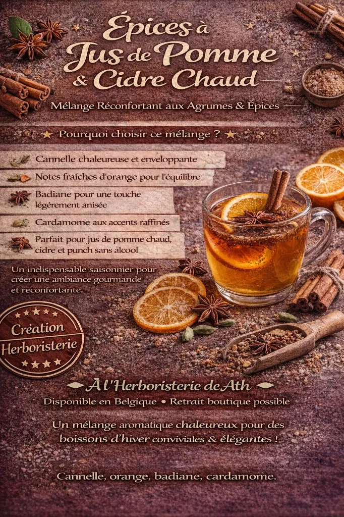 Epices à jus de pomme - cidre chaud