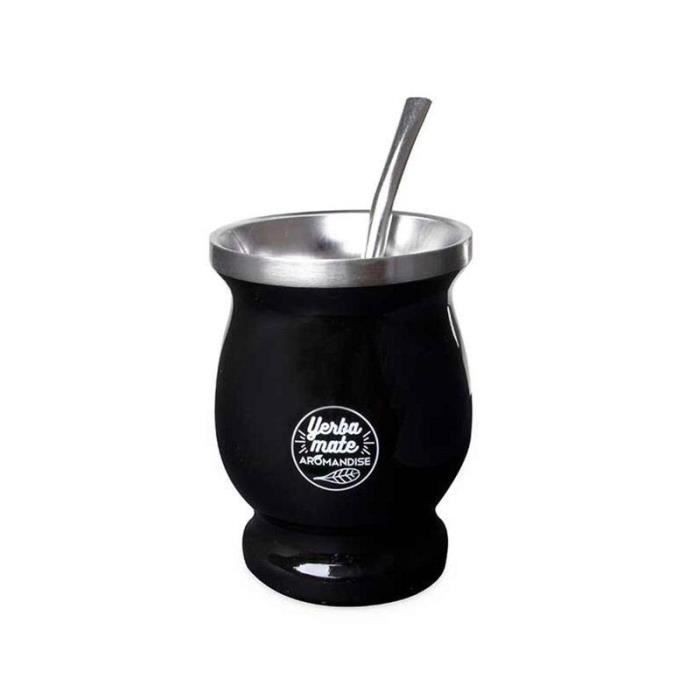 Calebasse en inox et paille en inox pour maté