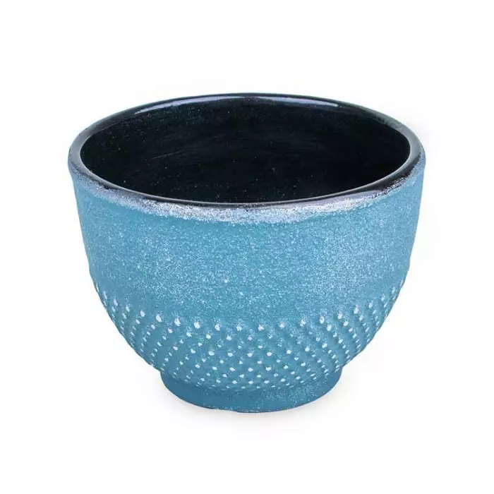 Tasse en fonte bleue et dorée