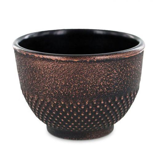 Tasse en fonte noire et dorée