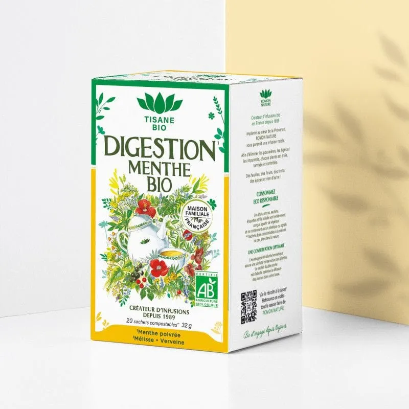 ROMON NATURE TISANE Digestion menthe BIO 32G 20 SACHETS
