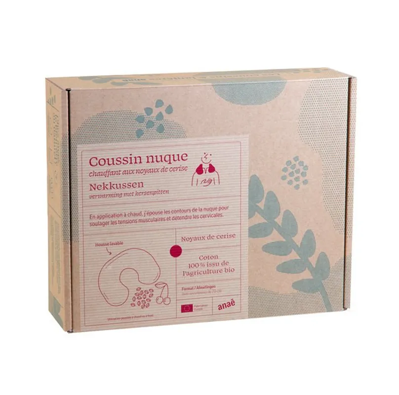 Coussin chauffant en forme de U en noyaux de cerises 70cm