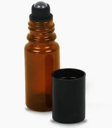 Flacon roll-on en verre ambré et bille acier 10ml