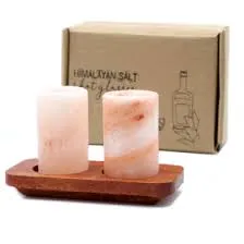 Ensemble de 2 Shooters en Sel d'Himalaya avec plateau de service