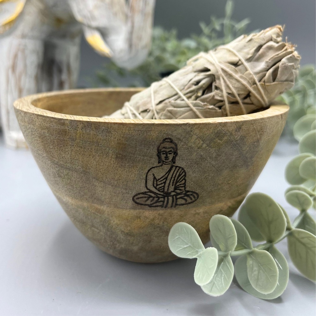 Bol en Bois - Fumigation & Offrandes Rituelles - Pentagone - 12x7cm