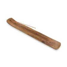 Porte encens large bois  de manguier pour bâton