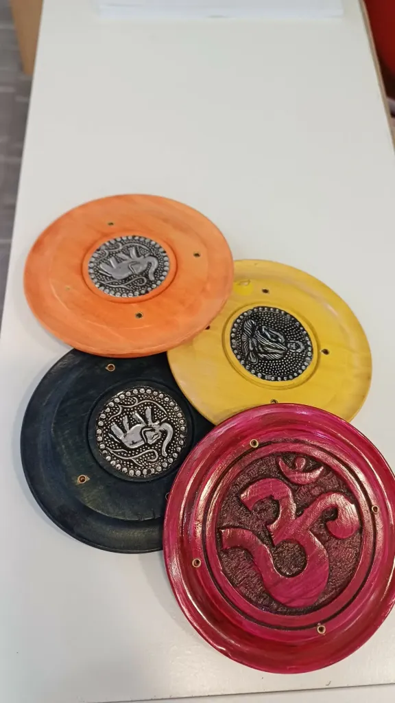 Porte-Encens rond bois - Divers coloris