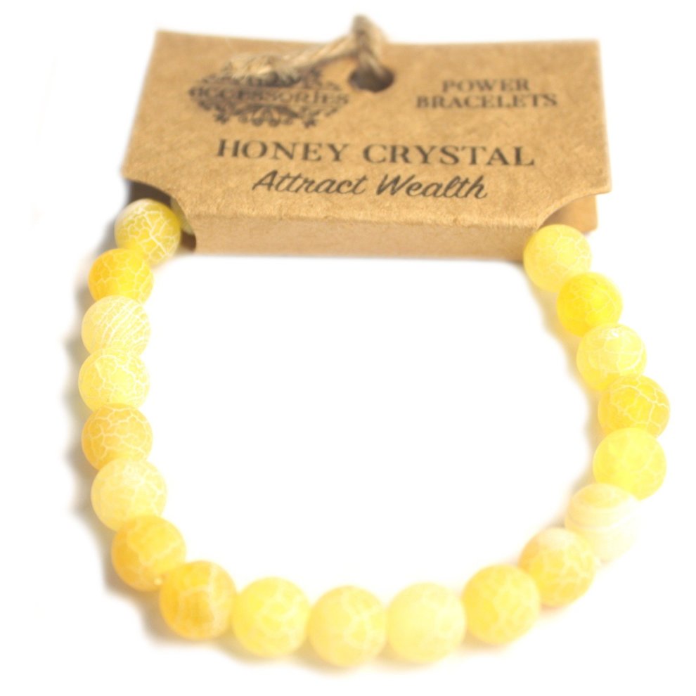 Bracelet de Puissance - Cristal de Miel : Attire la Richesse