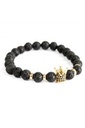 Bracelet Pierre Fine - Couronne Dorée/ Pierre de Lave - force