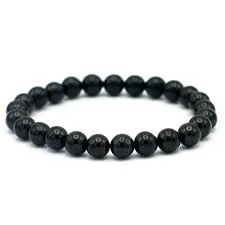 Bracelet Spinelle Noire perles 8mm - vitalité
