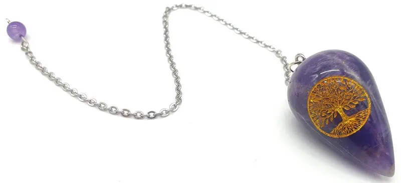 Pendule gravé arbre de vie 4cm (Arbre de vie Améthyste)