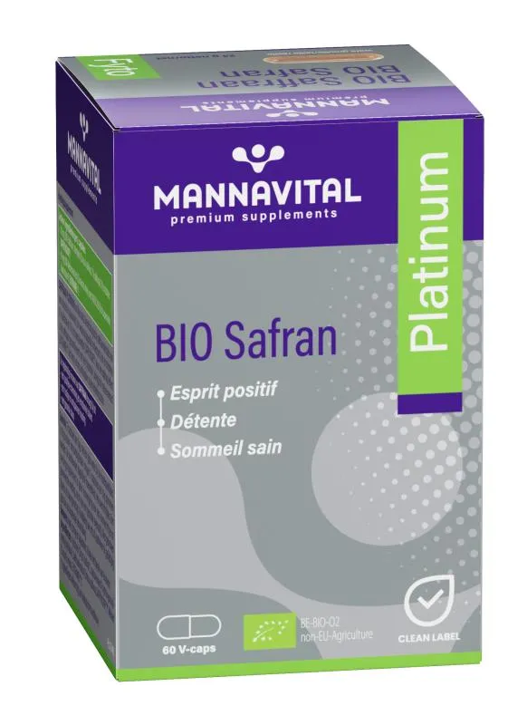 Safran Platinum Mannavital – Complément alimentaire au safran – 60 V-caps