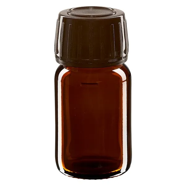 Flacon goulot large 30ml verre ambré