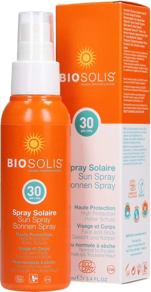 Biosolis Spray solaire SPF 30 - 100 ml