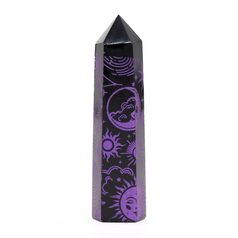 Pointe d'Obsidienne Noire (environ 60-70 g 9 cm) (Vert forêt)