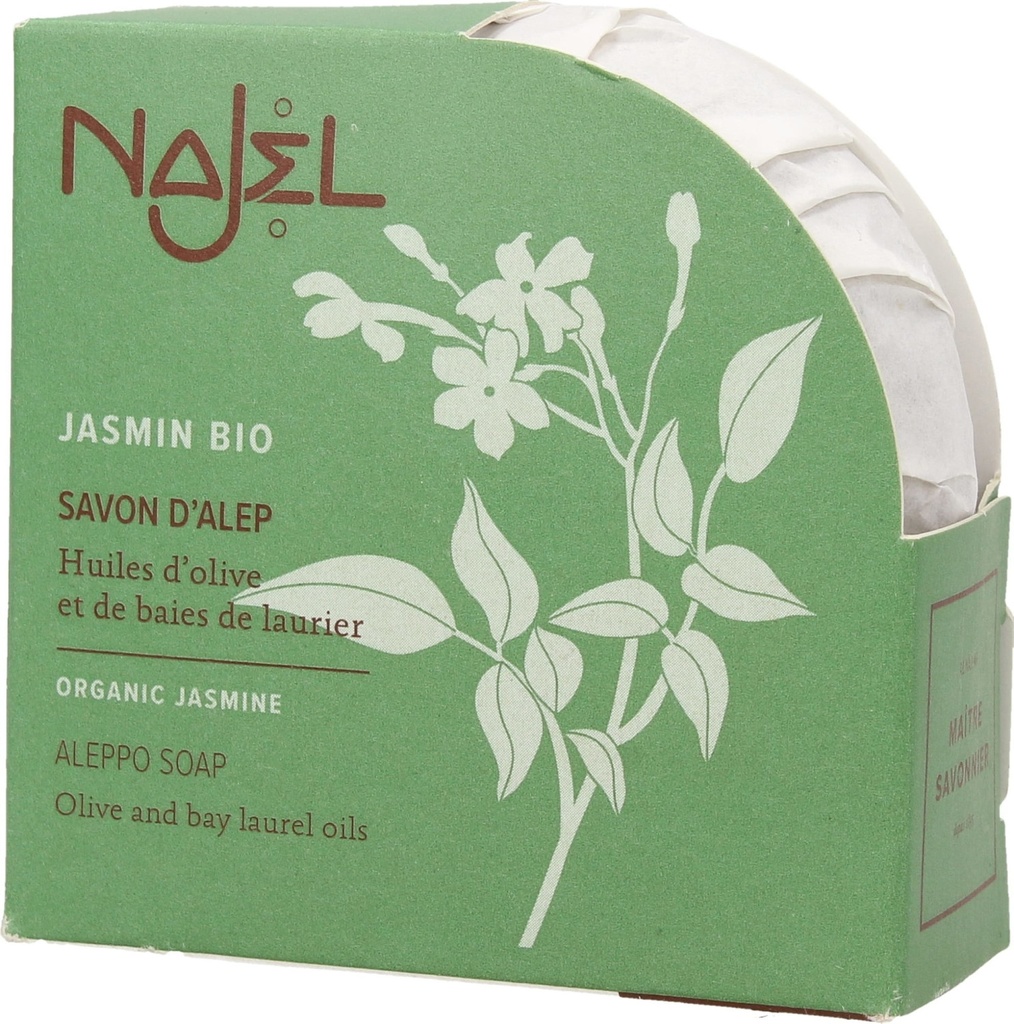 Savon d’Alep au Jasmin Bio Najel – Savon naturel multi-usage – 100 g