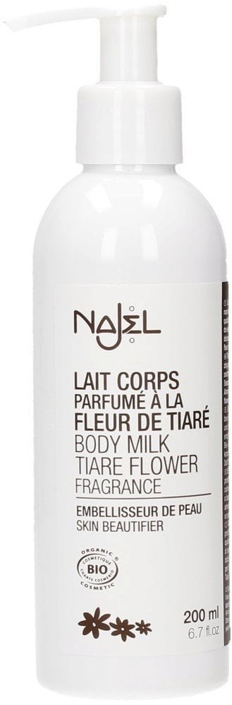 Lait corps à la fleur de tiaré Najel – Lait hydratant naturel – 200 ml