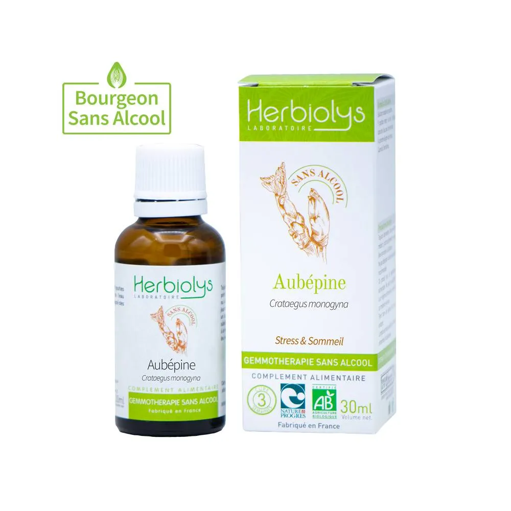 Aubépine BIO Sans Alcool Herbyolis – Macérat de Bourgeons 30 ml