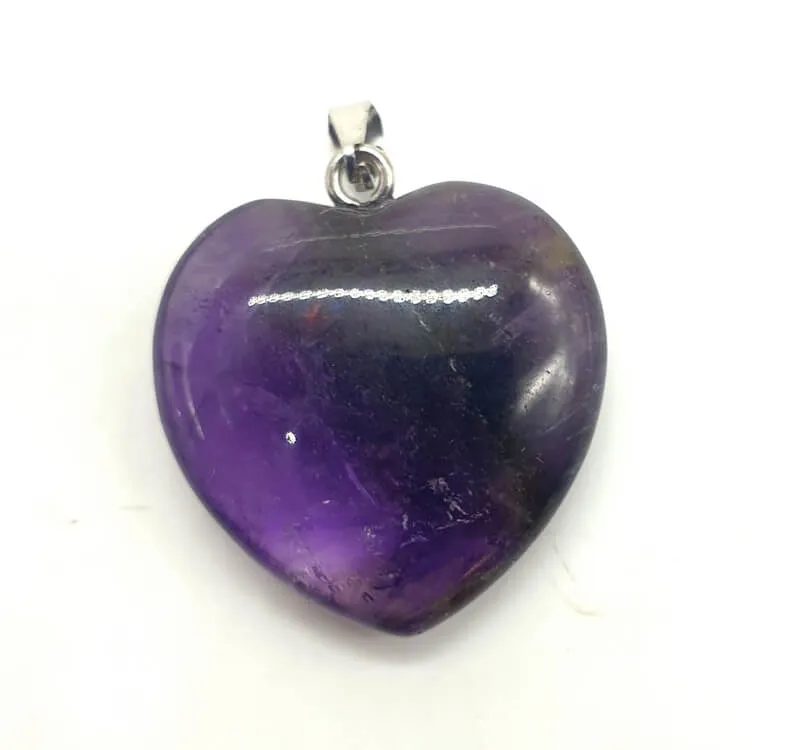 Améthyste – Pendentif pierre naturelle – Forme coeur