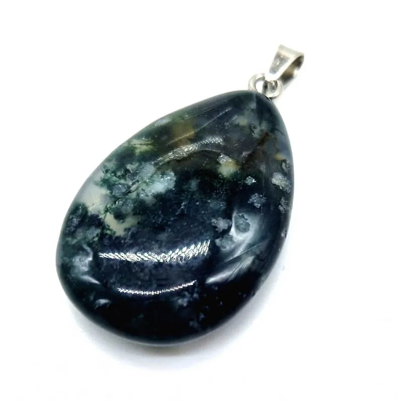 Agate mousse – Pendentif pierre naturelle – Forme goutte