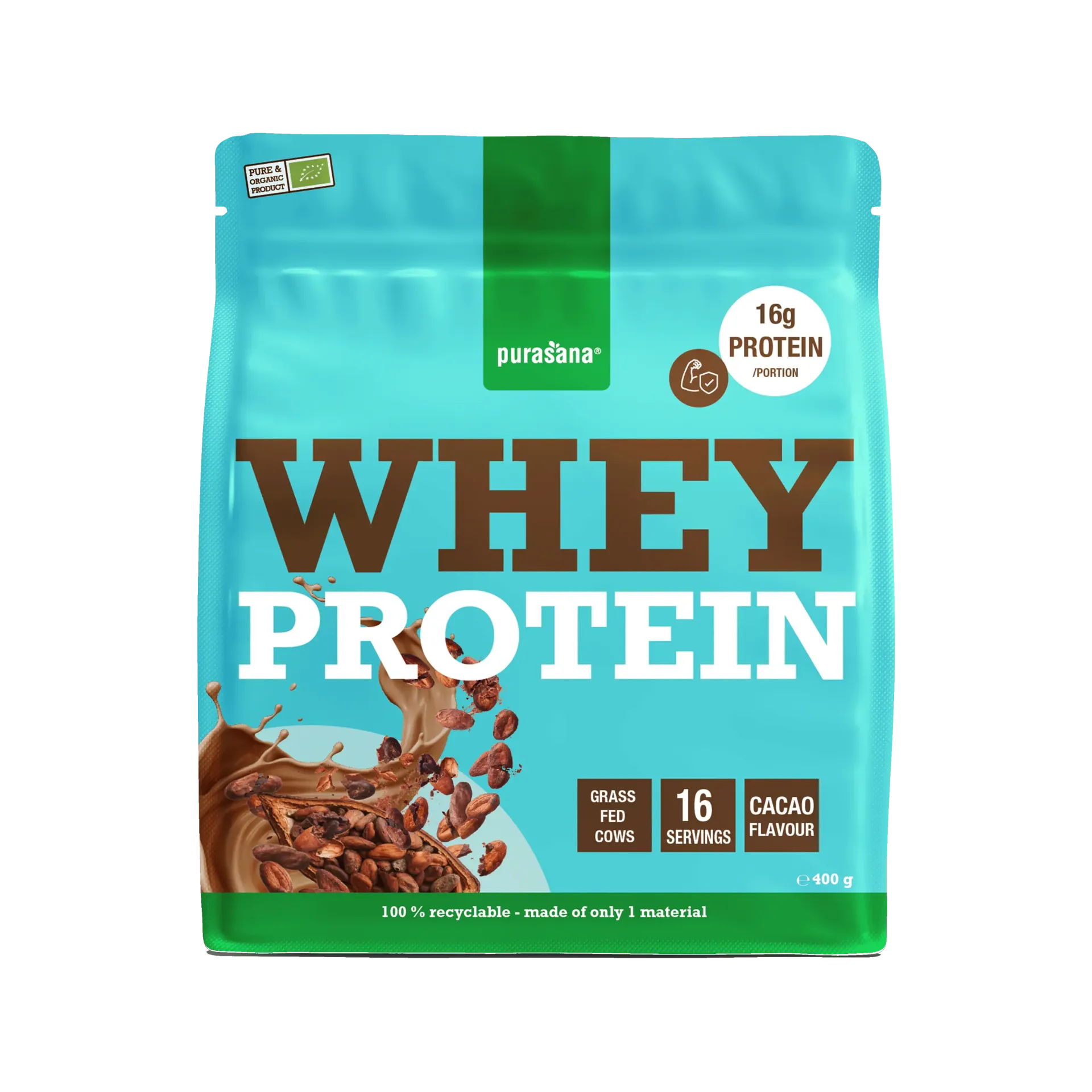 Whey cacao – protéine en poudre naturelle 400 g