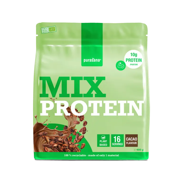 Protéines végétales mix cacao Purasana – poudre protéinée végétale – 400 g