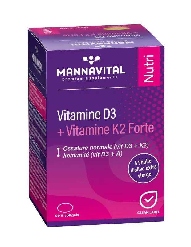 Vitamine D3 + Vitamine K2 Forte – 90 V-softgels