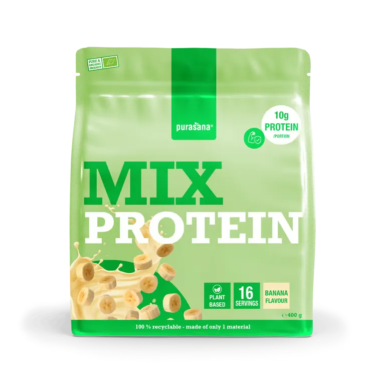 Protéines Végétales Mix Banane Bio – Purasana – 400 g