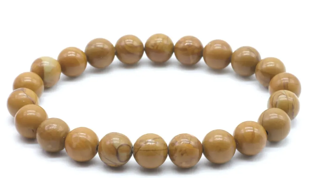 Bracelet d'Enracinement – Bois Fossile 8 mm