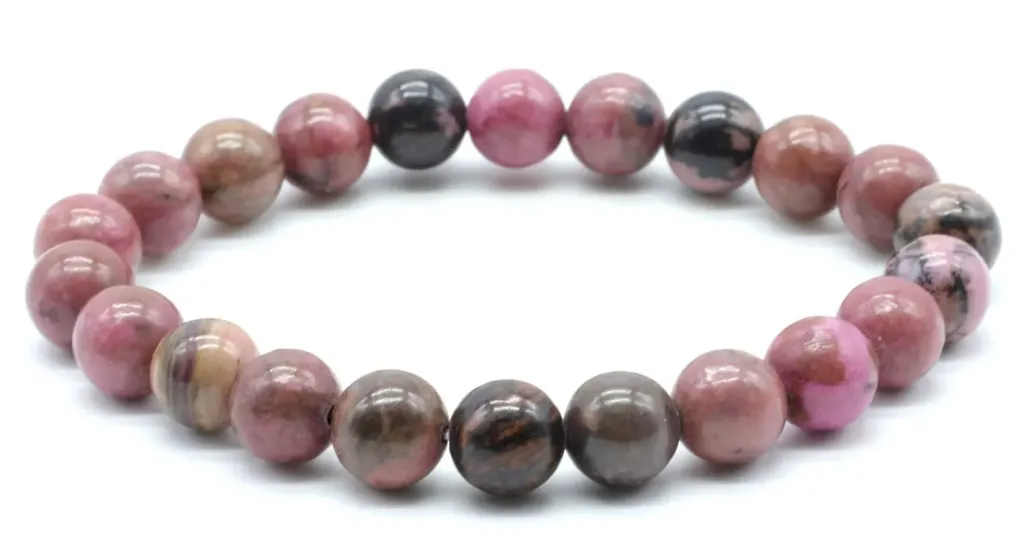 Bracelet d'Harmonie – Rhodonite « Black Line » 8 mm