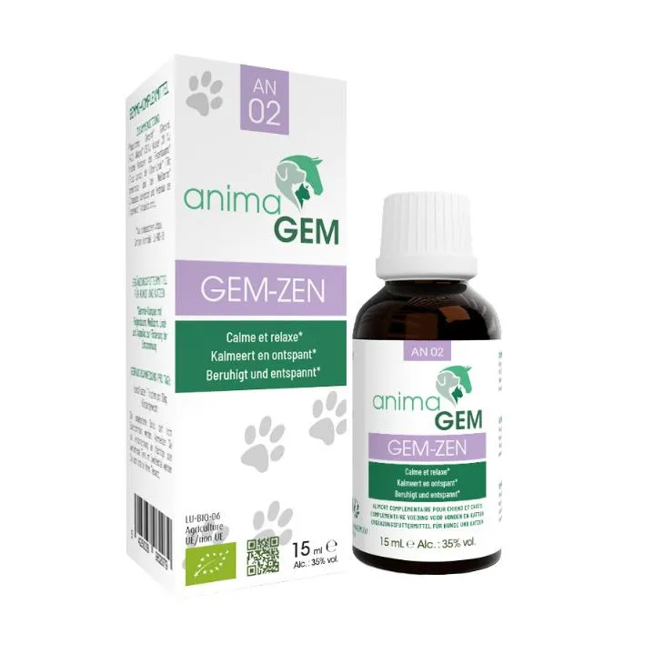 GEM-ZEN AnimaGem Bio – Gemmothérapie Apaisement Chien & Chat – 15 ml