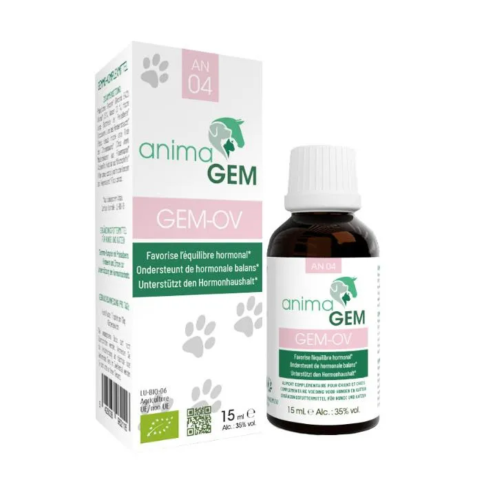 GEM-OV AnimaGem Bio – Gemmothérapie Équilibre Hormonal Chienne & Chatte – 15 ml
