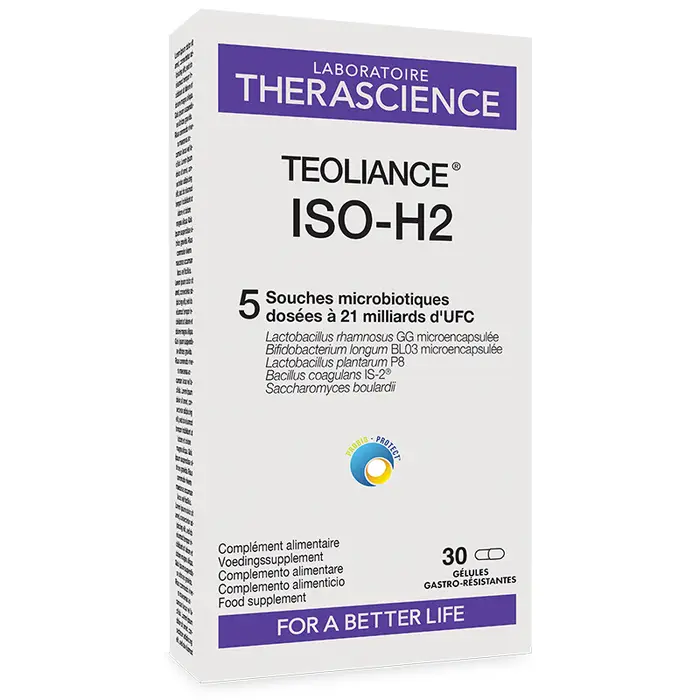 TEOLIANCE® ISO-H2 30 gélules | Complément alimentaire à base de souches de microbiote et de levure