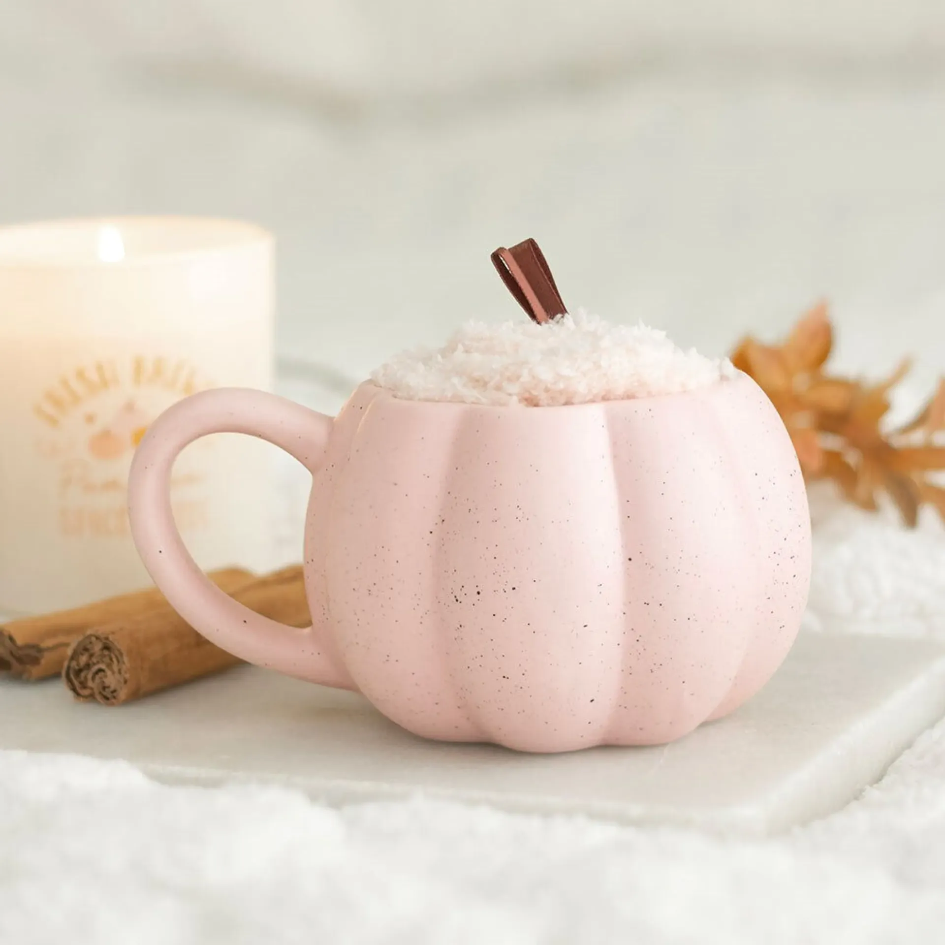 Ensemble mug citrouille rose & chaussettes cocooning