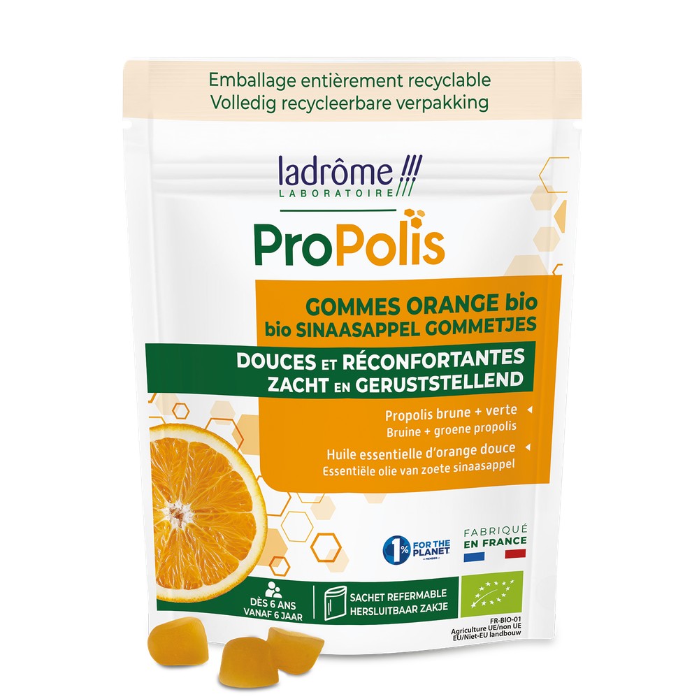 Ladrôme Gommes Propolis & Orange Douce Bio – 45 g