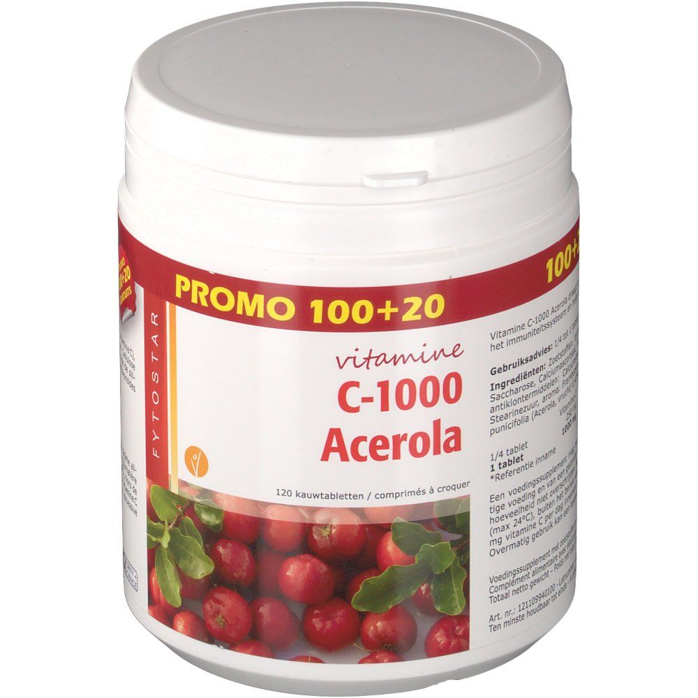 Fytostar Acerola C 1000 - 100+ 20 comprimés à Mâcher